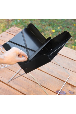 Mini-barbecue de mesa com carvão Preto