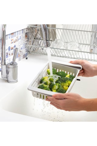 2 gavetas de arrumação reguláveis para frigorífico - Verde e branco