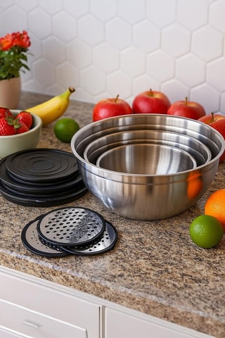 Trem de cozinha em aço inoxidável Serenk Modernist - 9 peças