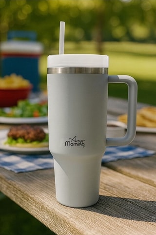 Caneca de viagem em aço inoxidável Any Morning - Cinzento - 1,2 l