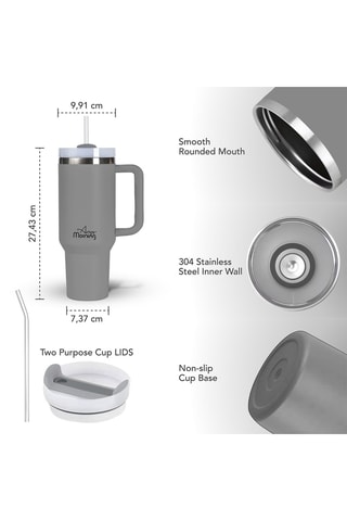 Caneca de viagem em aço inoxidável Any Morning - Cinzento - 1,2 l