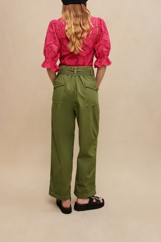 Pantalon taille haute - Kaki