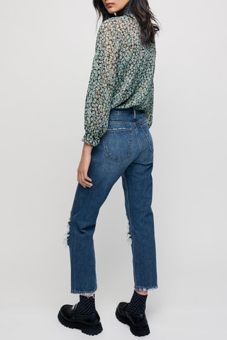 Jean droit en coton biologique Bleu