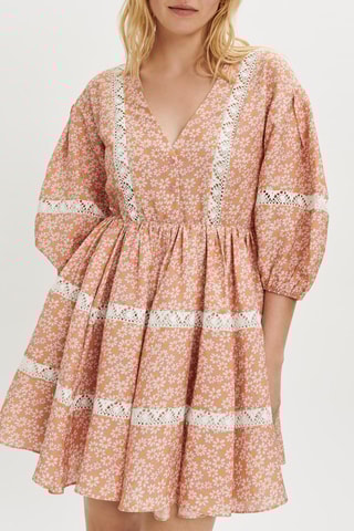 Robe patineuse en lin - Rose