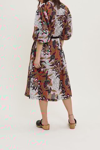 Robe midi en coton biologique - Orange et noir