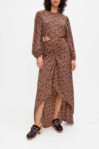 Robe en soie- Marron