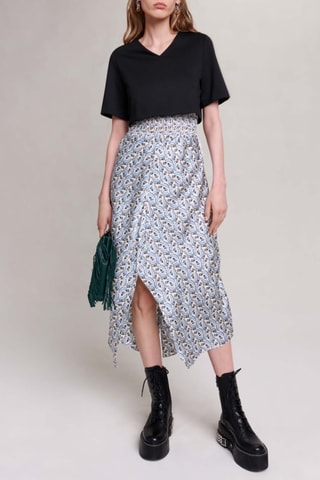 Robe longue - Bleu et écru