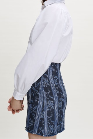 Mini-jupe en coton biologique - Indigo