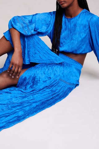 Jupe longue asymétrique - Bleu