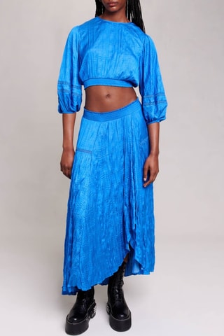 Jupe longue asymétrique - Bleu