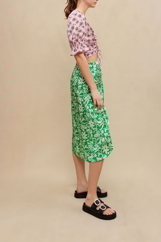 Jupe taille haute - Vert clair et écru