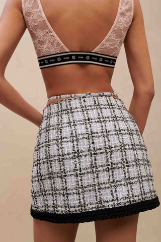 Jupe en tweed - Ciel et noir