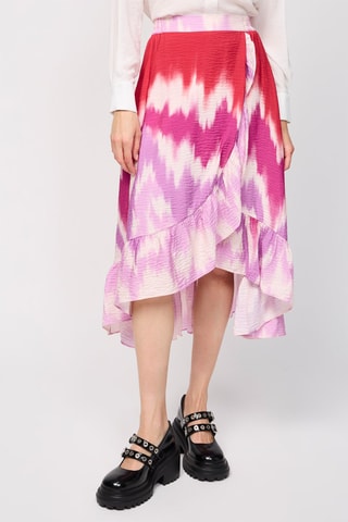 Jupe tie and dye taille haute - Fuchsia