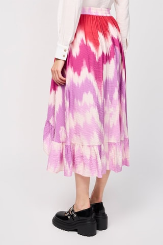 Jupe tie and dye taille haute - Fuchsia