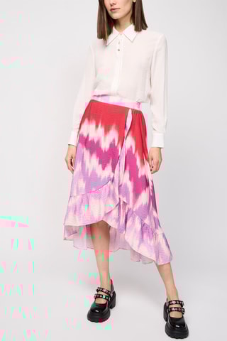 Jupe tie and dye taille haute - Fuchsia