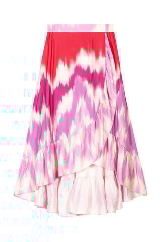 Jupe tie and dye taille haute - Fuchsia