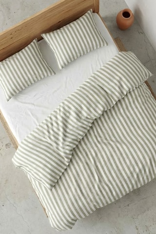 Housse de couette en coton Nuvia - 57 fils/cm² - Vert