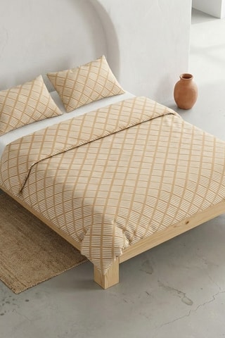 Parure de couette en coton Darena - 57 fils/cm² - Beige