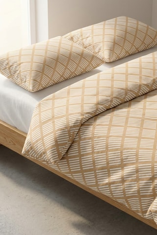 Parure de couette en coton Darena - 57 fils/cm² - Beige