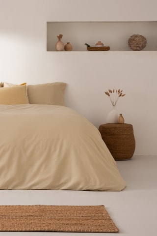 Housse de couette en coton - 144 fils/cm² - Beige