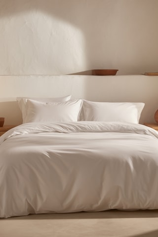 Parure de couette en coton - 57 fils/cm² - Blanc