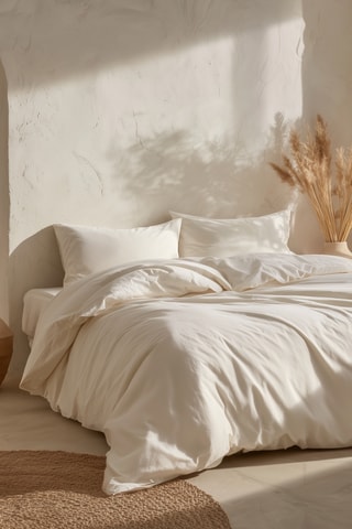 Parure de couette en coton - 57 fils/cm² - Blanc