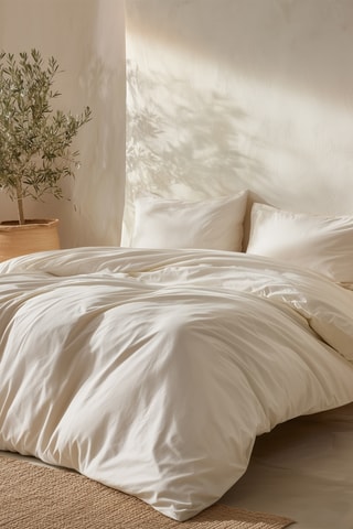 Parure de couette en coton - 57 fils/cm² - Blanc