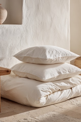 Parure de couette en coton - 57 fils/cm² - Blanc