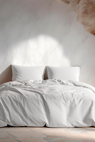 Parure de couette en coton - 57 fils/cm² - Gris clair