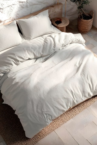 Parure de couette en coton - 57 fils/cm² - Gris clair