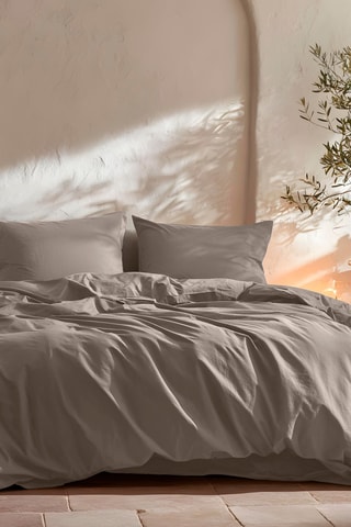 Housse de couette en coton - 57 fils/cm² - Gris foncé