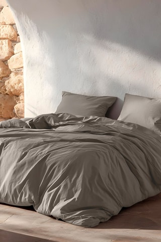 Housse de couette en coton - 57 fils/cm² - Gris foncé
