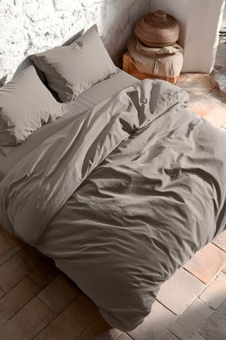 Housse de couette en coton - 57 fils/cm² - Gris foncé