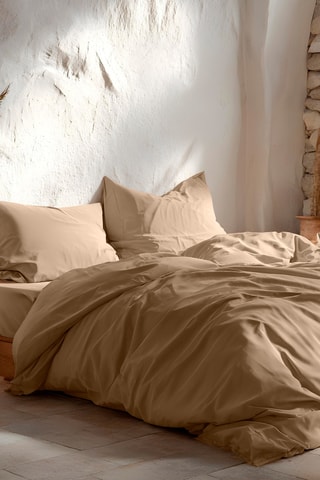 Parure de couette en coton - 57 fils/cm² - Beige