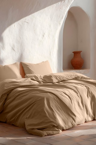 Parure de couette en coton - 57 fils/cm² - Beige