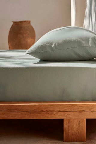 Drap-housse en coton - 144 fils/cm² - Bleu