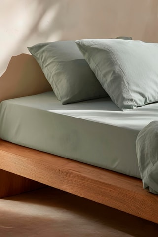 Drap-housse en coton - 144 fils/cm² - Bleu