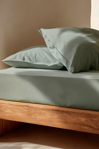 Drap-housse en coton - 144 fils/cm² - Bleu