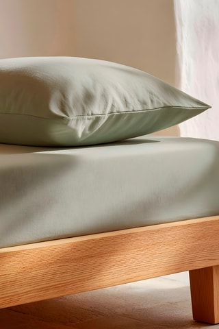 Drap-housse en coton - 144 fils/cm² - Bleu