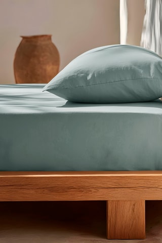 Drap-housse en coton - 57 fils/cm² - Bleu