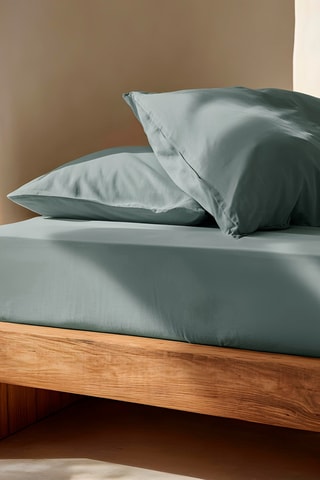 Drap-housse en coton - 57 fils/cm² - Bleu