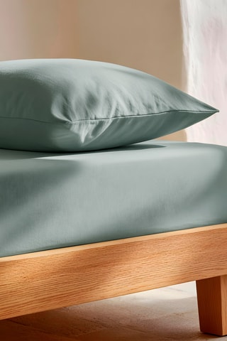 Drap-housse en coton - 57 fils/cm² - Bleu