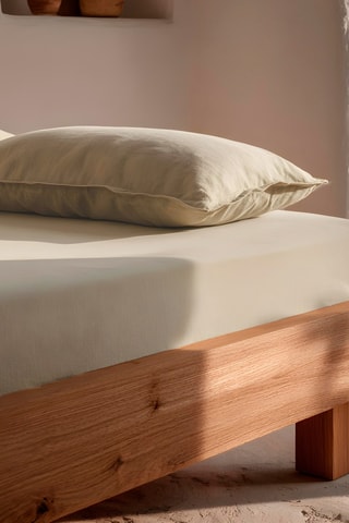 Drap-housse en coton - 144 fils/cm² - Beige