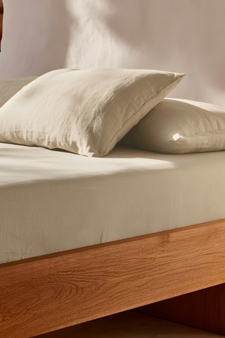 Drap-housse en coton - 144 fils/cm² - Beige