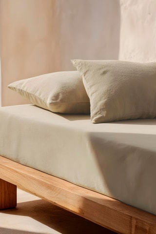 Drap-housse en coton - 144 fils/cm² - Beige