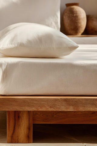 Drap-housse en coton - 57 fils/cm² - Blanc