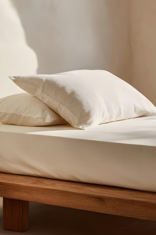 Drap-housse en coton - 57 fils/cm² - Blanc