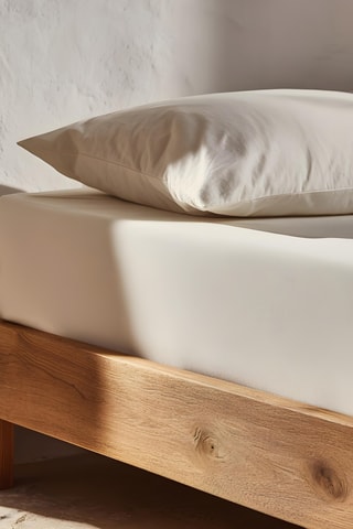 Drap-housse en coton - 57 fils/cm² - Blanc