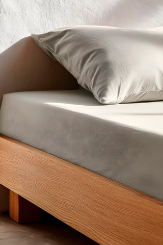 Drap-housse en coton - 144 fils/cm² - Gris clair