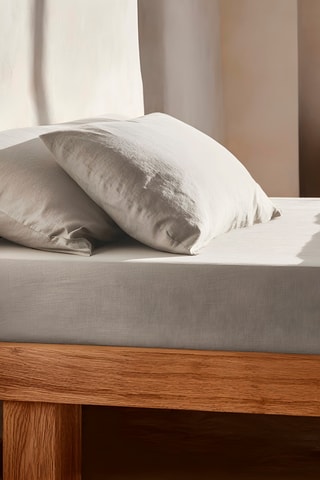 Drap-housse en coton - 144 fils/cm² - Gris clair